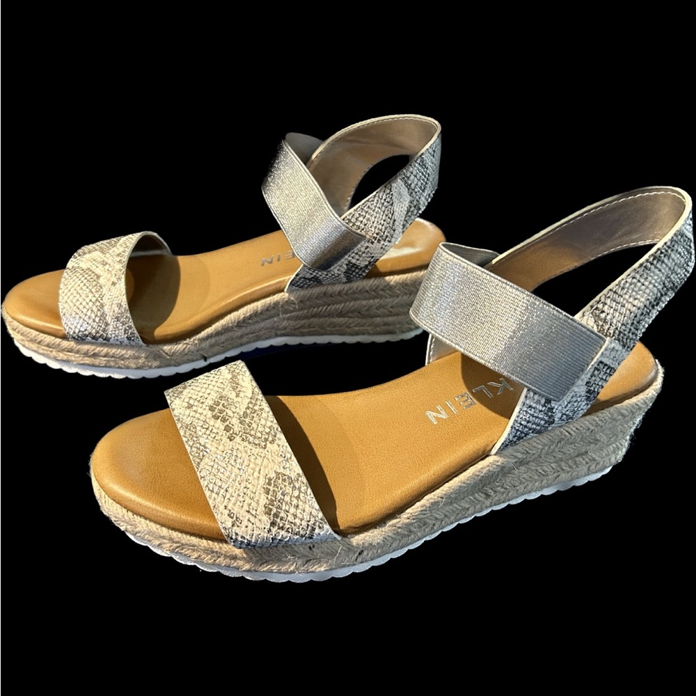 Anna Klein wedge sandals, size 8.5.